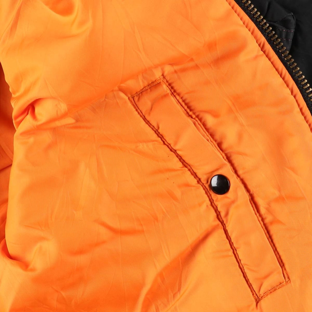 Special Price: 90'S Civilian Alpha MA-1 Style Padded Military Flight Jacket, Men's Size L, Vintage Nylon black type Vintage Second Hand