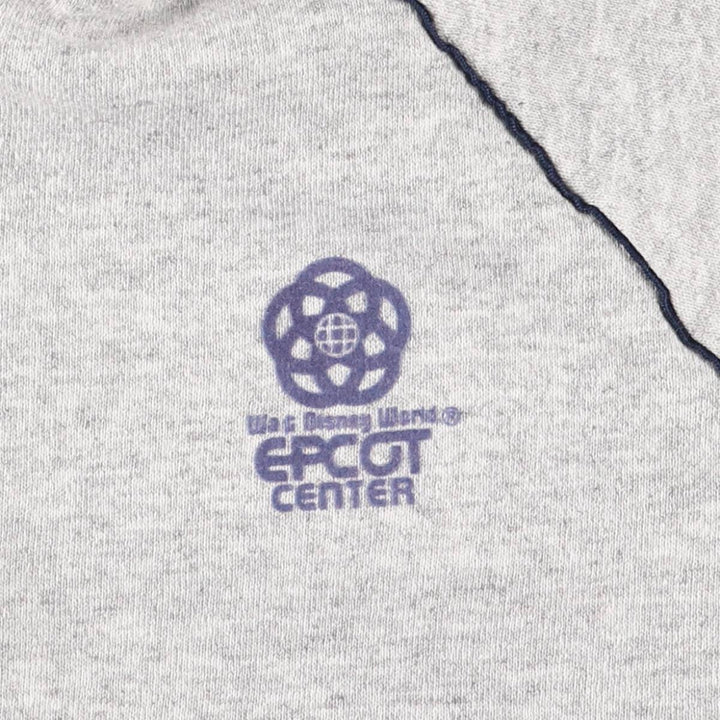 Vintage 1980'S Disney EPCOT CENTER Half-Button Hoodie, Made in USA, Men's Size L cotton gray type Vintage Second Hand