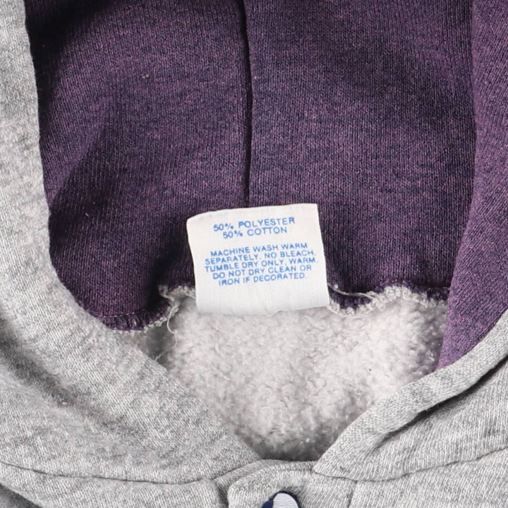 1980'S Disney EPCOT CENTER Half-Button Hoodie, Made in USA, Men's Size L cotton gray type Vintage Second Hand