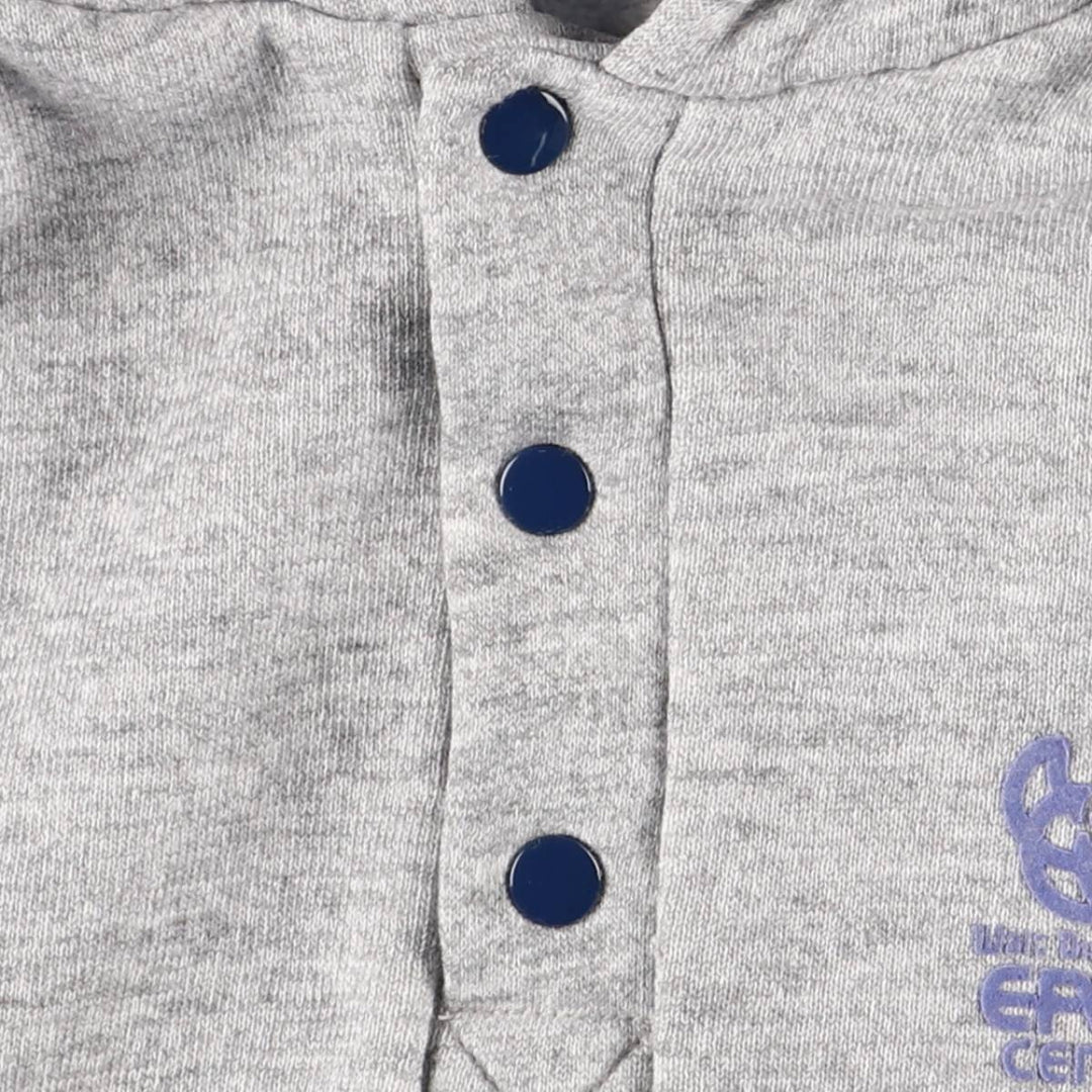 1980'S Disney EPCOT CENTER Half-Button Hoodie, Made in USA, Men's Size L cotton gray type Vintage Second Hand