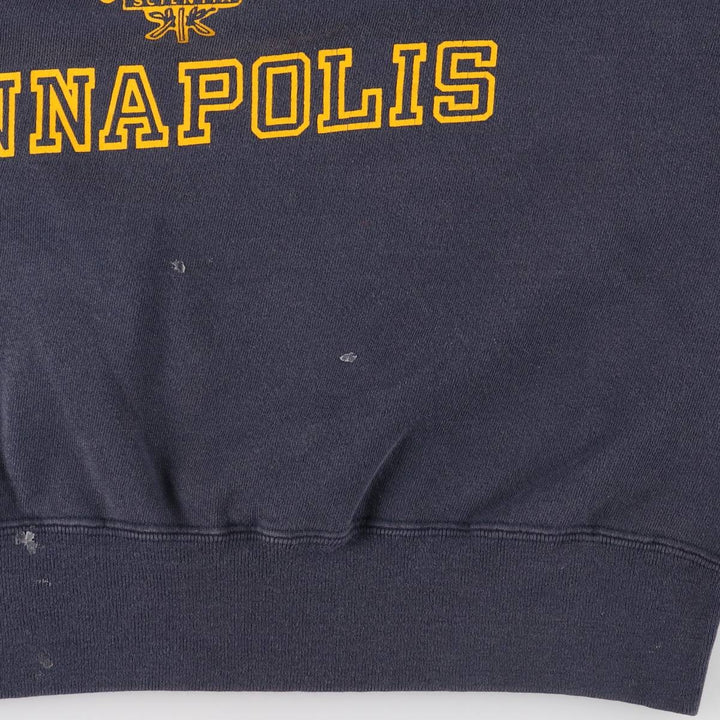 Champion 3-Print US Navy College Sweatshirt, Made in USA, Men's Size L cotton navy blue type Vintage Second Hand