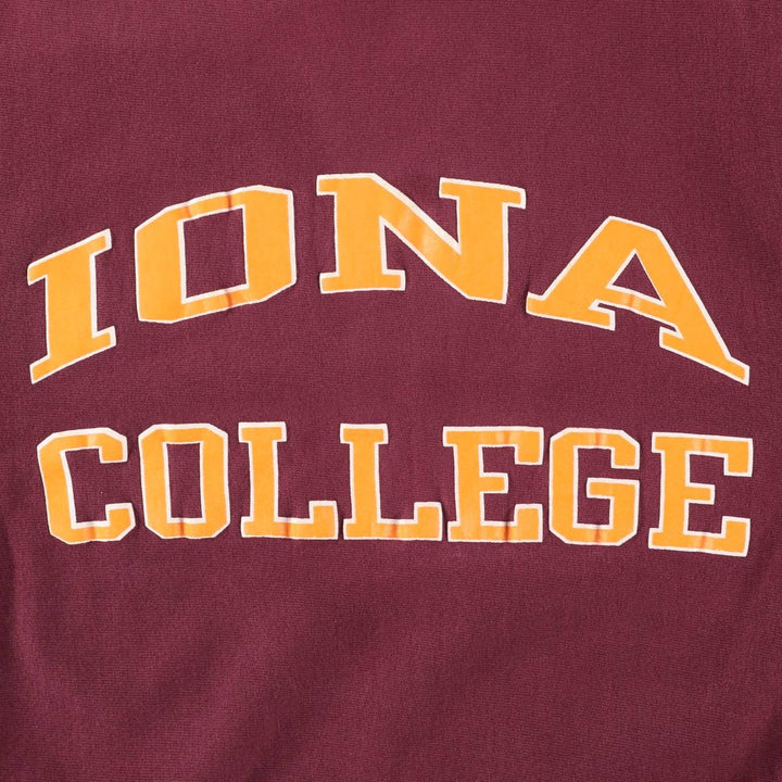 90'S Champion Reverse Weave Cut-Off Short Sleeve Sweatshirt with Embroidered Tag, Made in USA, Men's Size L cotton burgundy type Vintage Second Hand