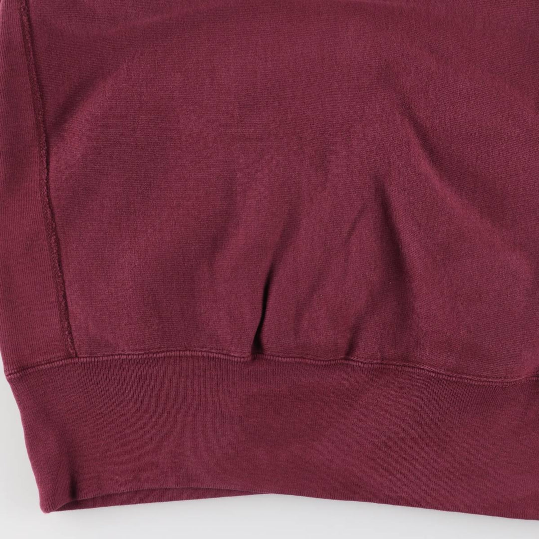 90'S Champion Reverse Weave Cut-Off Short Sleeve Sweatshirt with Embroidered Tag, Made in USA, Men's Size L cotton burgundy type Vintage Second Hand