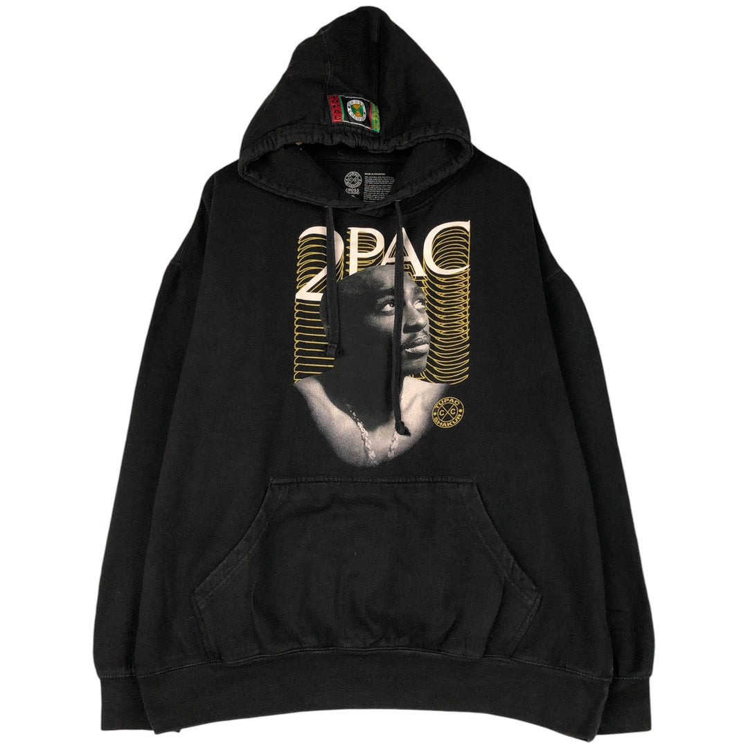 Cross Colours 2pac Band Pullover Hoodie, Men's XXL cotton black type Vintage Second Hand