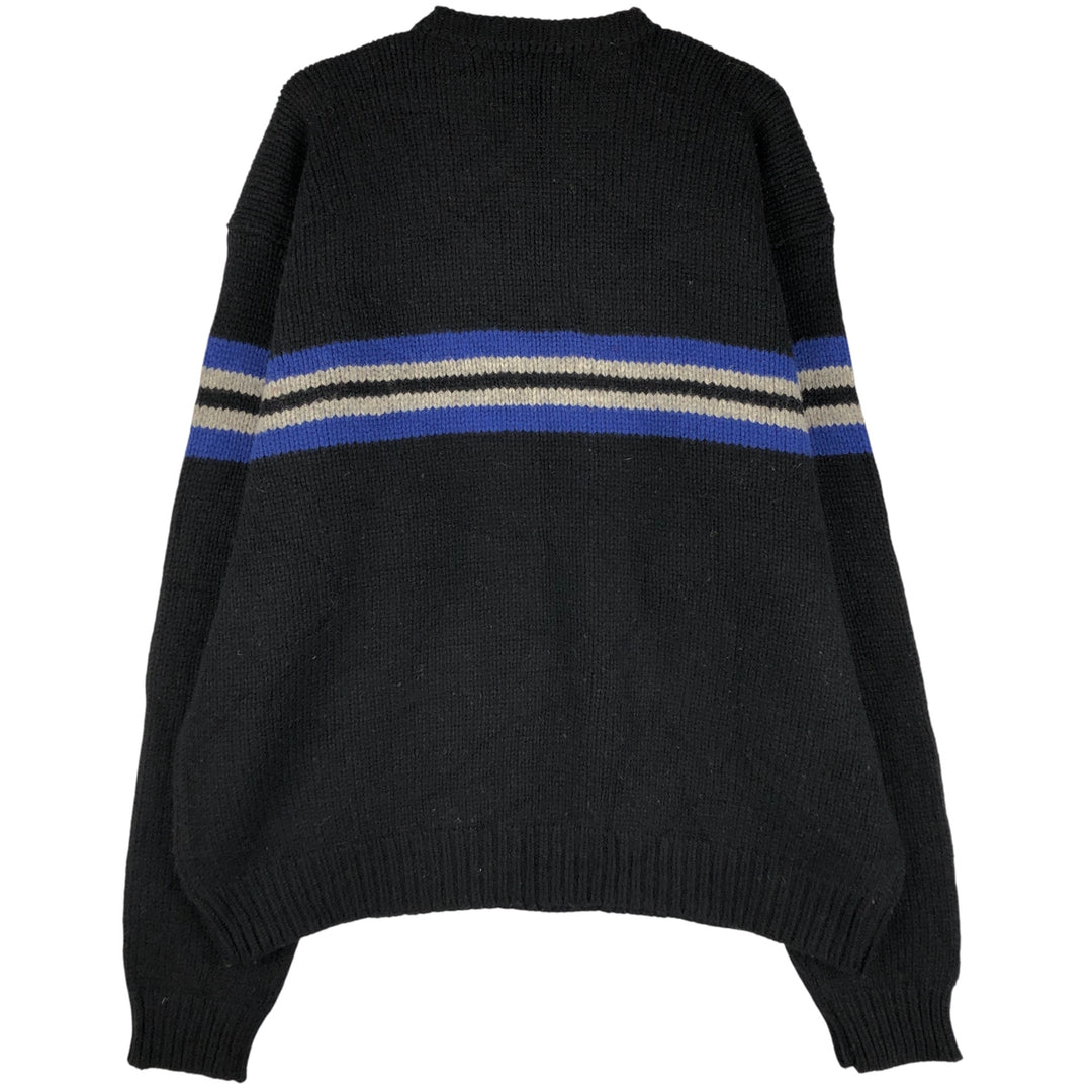 Ralph Lauren POLO SPORT V-neck lambswool knit sweater, men's size XL Lamb wool black type Vintage Second Hand