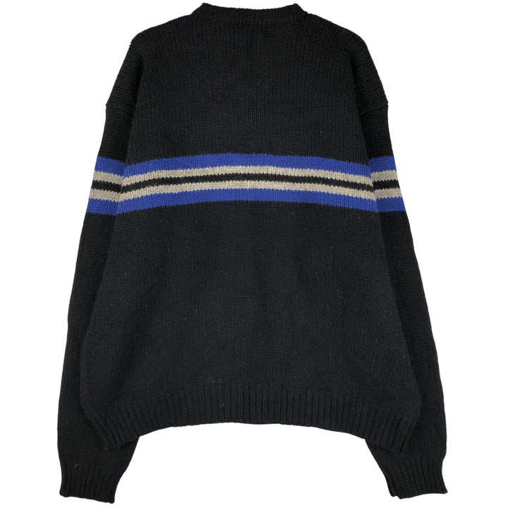 Ralph Lauren POLO SPORT V-neck lambswool knit sweater, men's size XL Lamb wool black type Vintage Second Hand