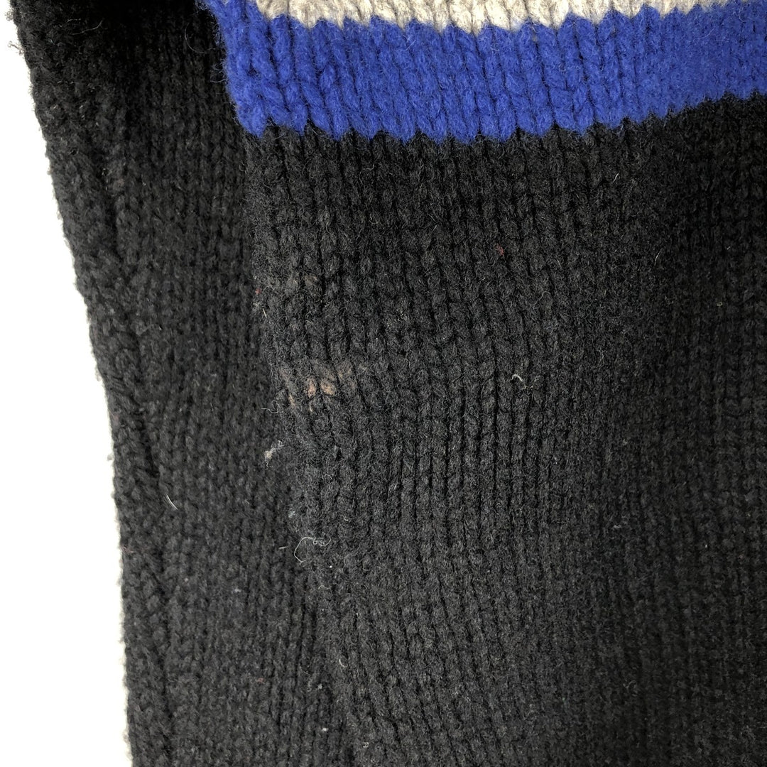 Ralph Lauren POLO SPORT V-neck lambswool knit sweater, men's size XL Lamb wool black type Vintage Second Hand