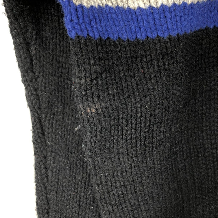 Ralph Lauren POLO SPORT V-neck lambswool knit sweater, men's size XL Lamb wool black type Vintage Second Hand