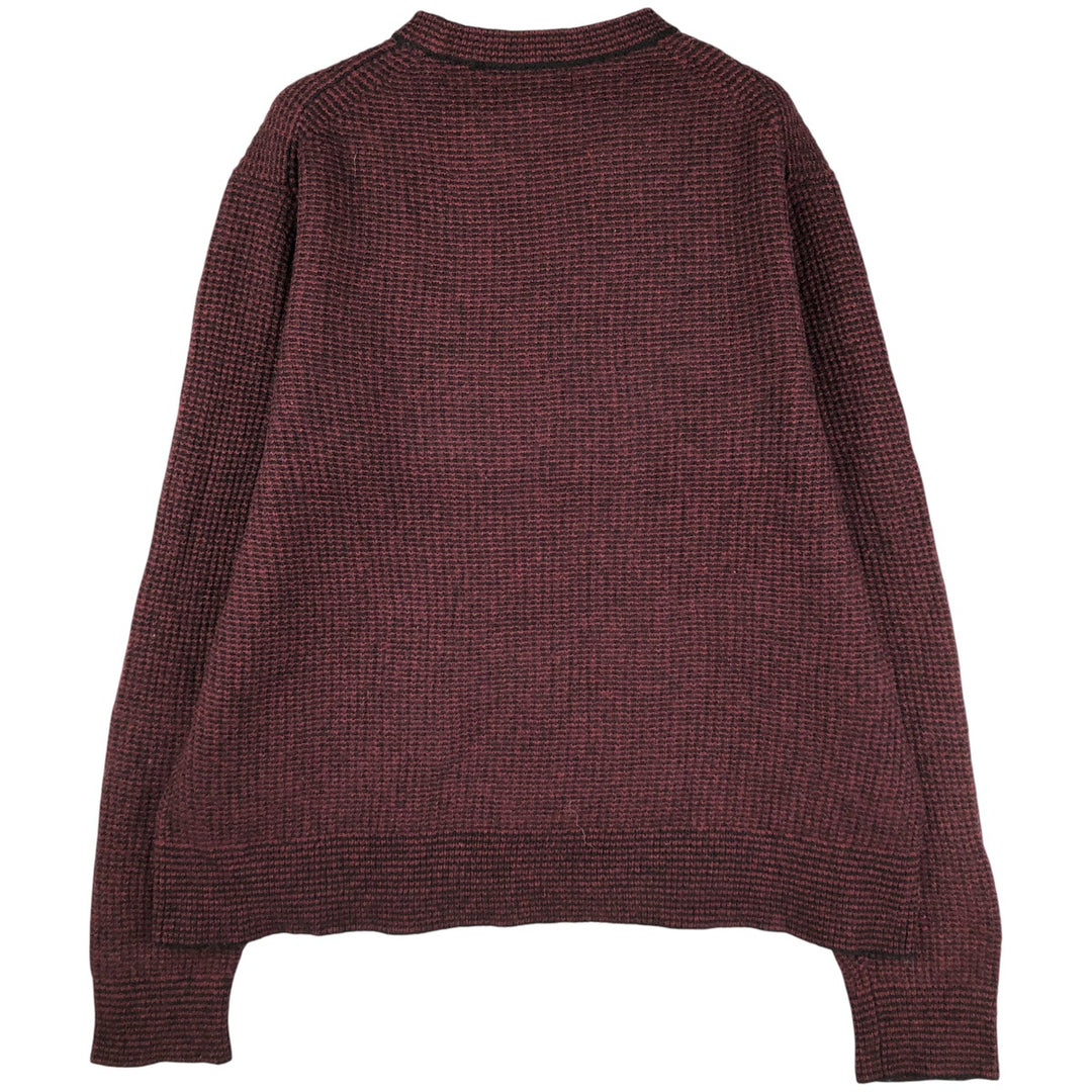 Banana Republic Check Pattern Wool Knit Sweater, Men's Size L wool bordeaux Vintage Second Hand