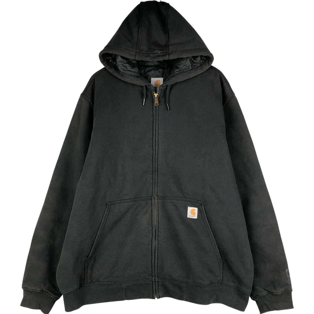 Carhartt Padded Sweatshirt Full-Zip Hoodie, Men's XL cotton black type Vintage Second Hand