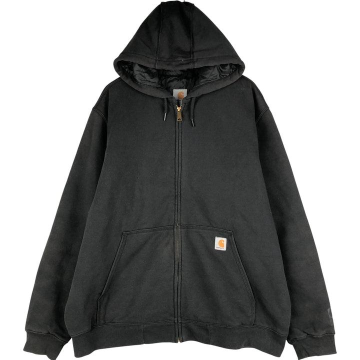 Carhartt Padded Sweatshirt Full-Zip Hoodie, Men's XL cotton black type Vintage Second Hand