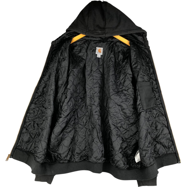 Carhartt Padded Sweatshirt Full-Zip Hoodie, Men's XL cotton black type Vintage Second Hand