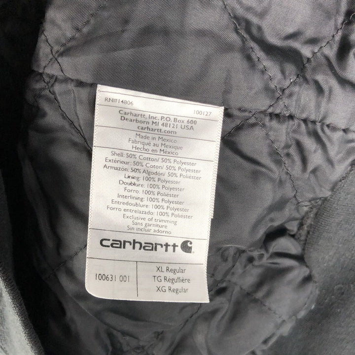 Carhartt Padded Sweatshirt Full-Zip Hoodie, Men's XL cotton black type Vintage Second Hand