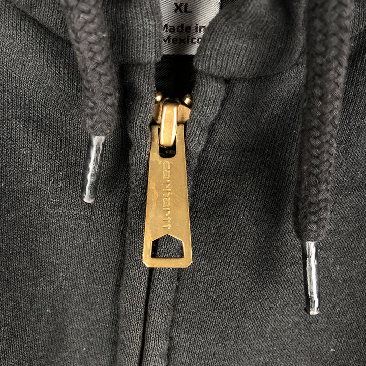 Carhartt Padded Sweatshirt Full-Zip Hoodie, Men's XL cotton black type Vintage Second Hand