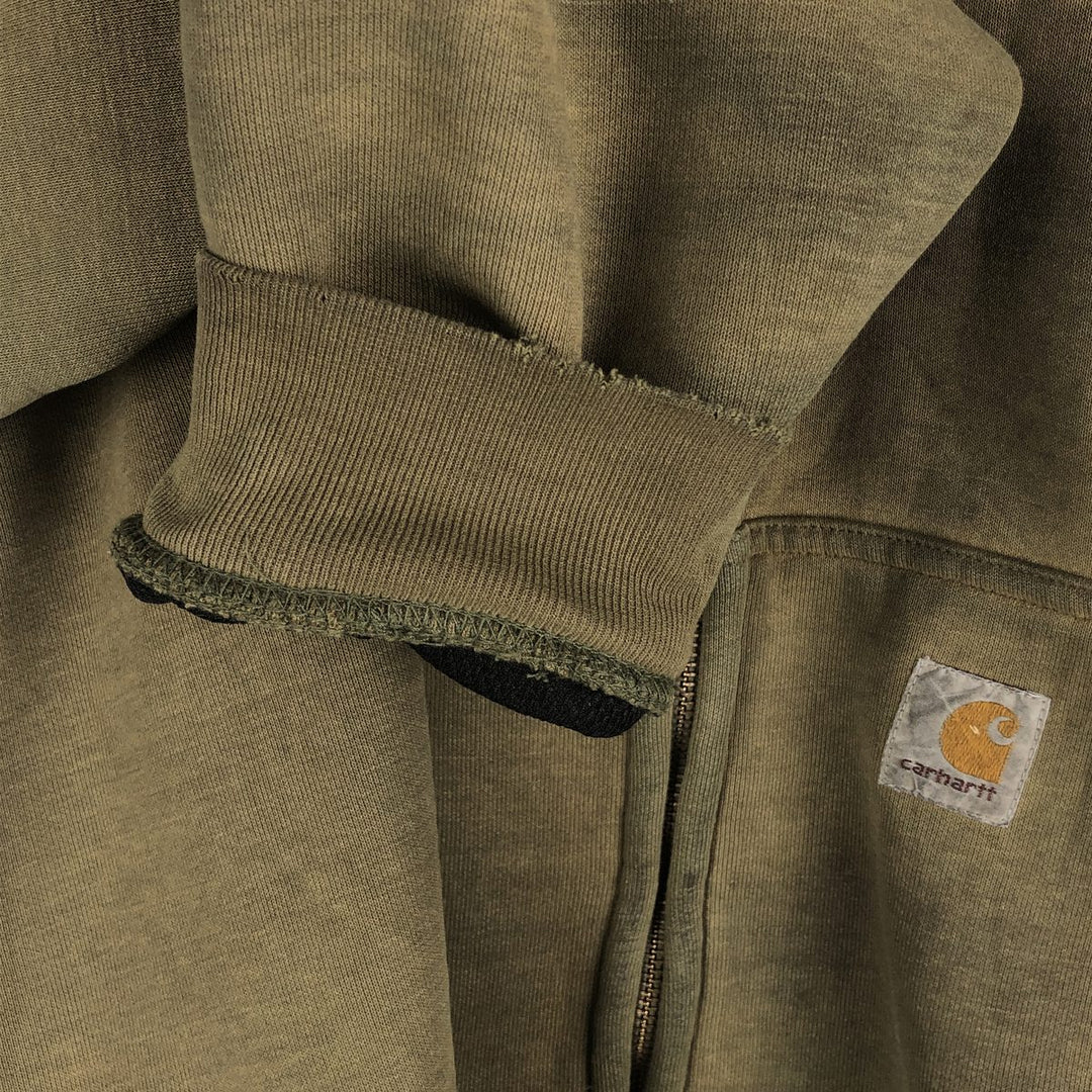 Carhartt full-zip sweatshirt hoodie, men's size XXXL unclear Khaki type Vintage Second Hand