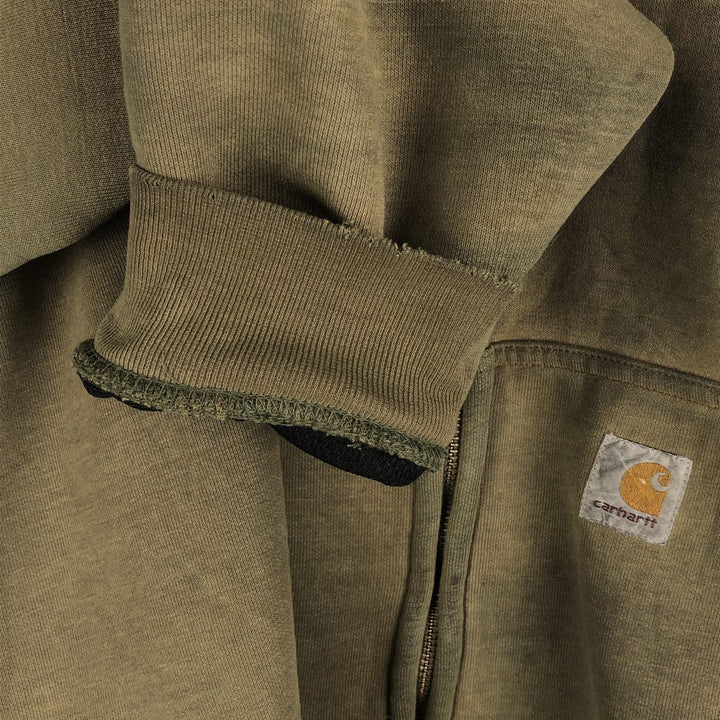 Carhartt full-zip sweatshirt hoodie, men's size XXXL unclear Khaki type Vintage Second Hand