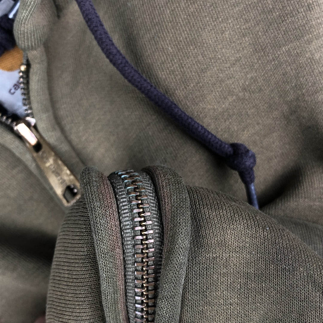 Carhartt full-zip sweatshirt hoodie, men's size XXXL unclear Khaki type Vintage Second Hand