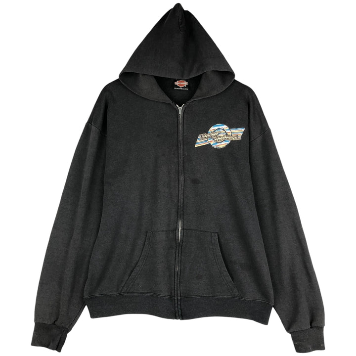 Vintage 90'S Harley-Davidson full-zip sweatshirt, made in the USA, size L, men's cotton black type Vintage Second Hand