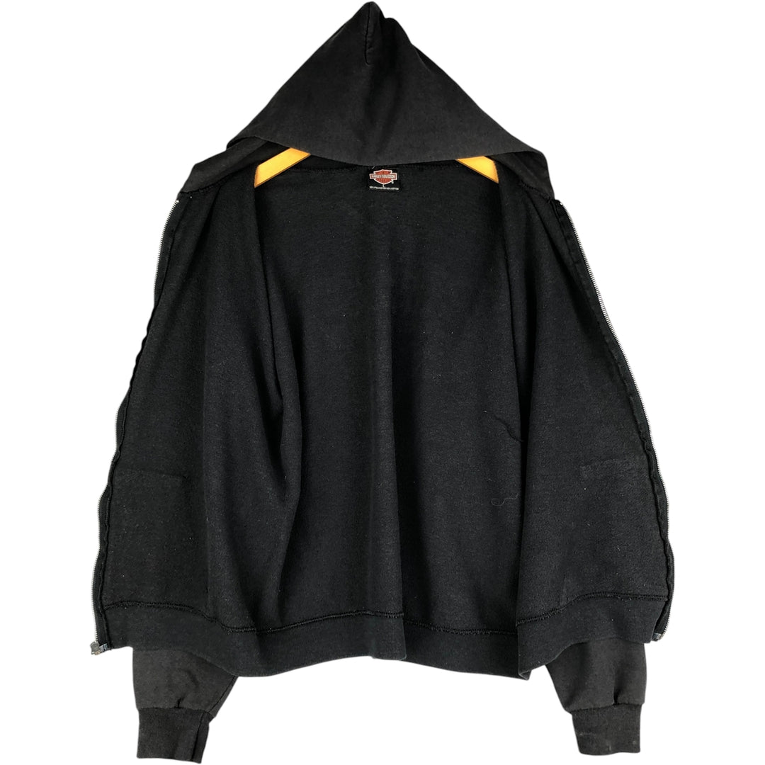 Vintage 90'S Harley-Davidson full-zip sweatshirt, made in the USA, size L, men's cotton black type Vintage Second Hand