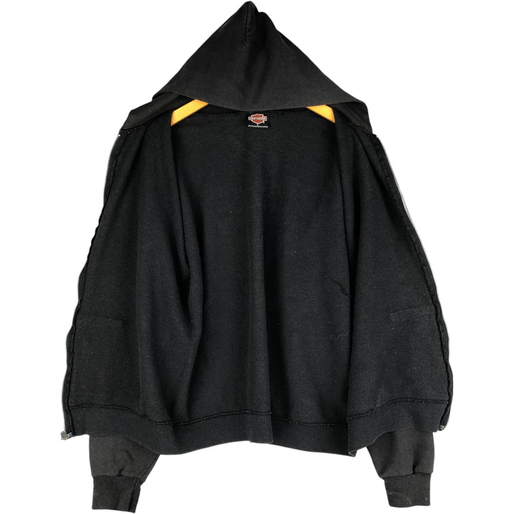 Vintage 90'S Harley-Davidson full-zip sweatshirt, made in the USA, size L, men's cotton black type Vintage Second Hand