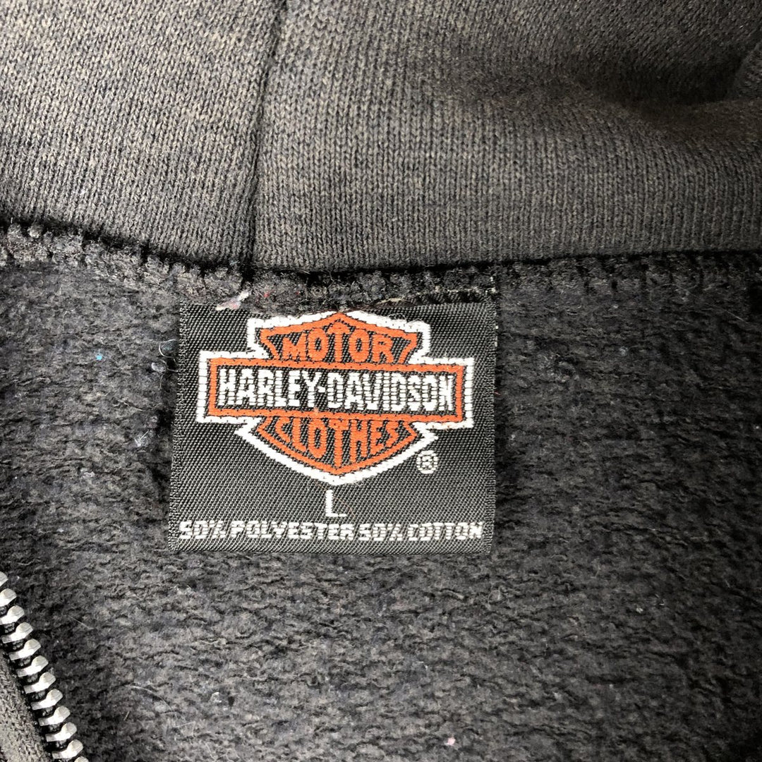 Vintage 90'S Harley-Davidson full-zip sweatshirt, made in the USA, size L, men's cotton black type Vintage Second Hand