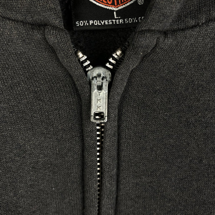 Vintage 90'S Harley-Davidson full-zip sweatshirt, made in the USA, size L, men's cotton black type Vintage Second Hand