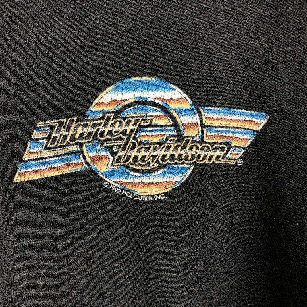 Vintage 90'S Harley-Davidson full-zip sweatshirt, made in the USA, size L, men's cotton black type Vintage Second Hand