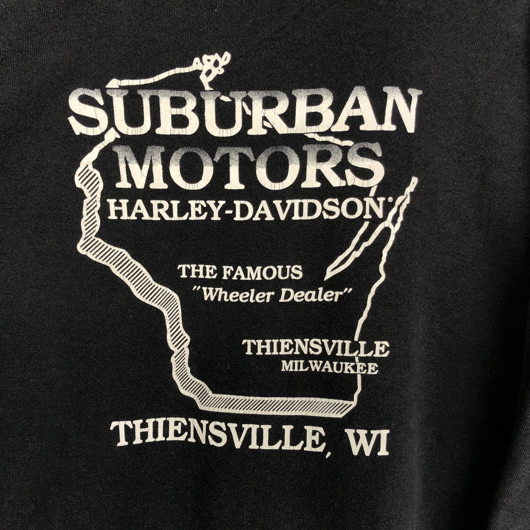 Vintage 90'S Harley-Davidson full-zip sweatshirt, made in the USA, size L, men's cotton black type Vintage Second Hand