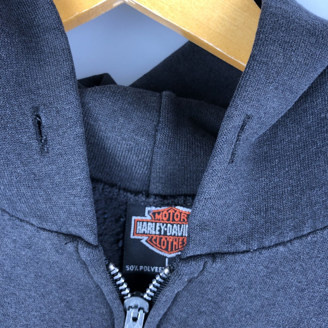 Vintage 90'S Harley-Davidson full-zip sweatshirt, made in the USA, size L, men's cotton black type Vintage Second Hand