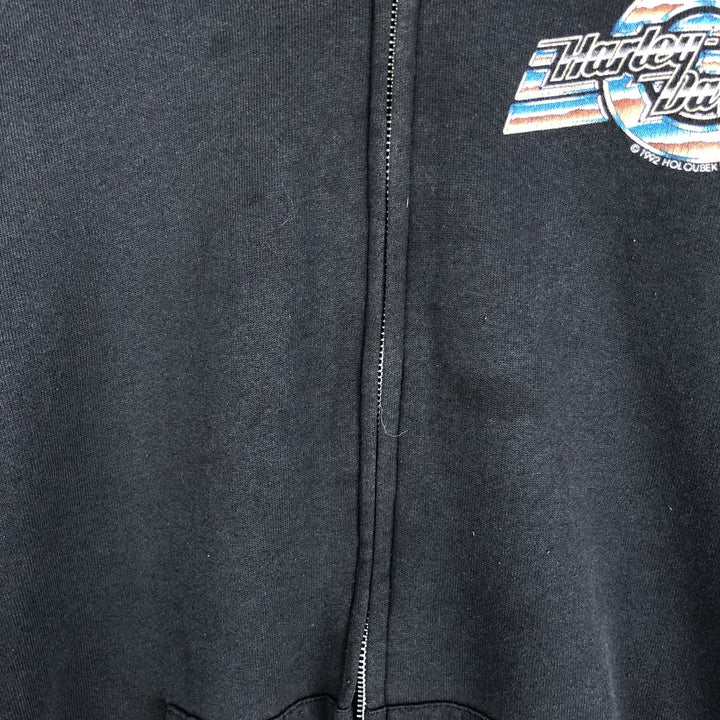 Vintage 90'S Harley-Davidson full-zip sweatshirt, made in the USA, size L, men's cotton black type Vintage Second Hand