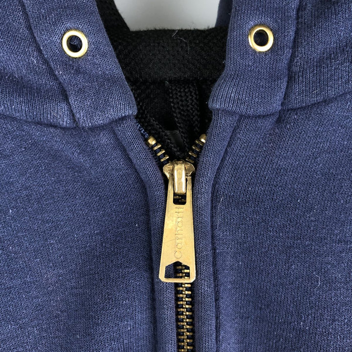 Carhartt Sweat Full Zip Hoodie Men's XXL cotton navy blue type Vintage Second Hand