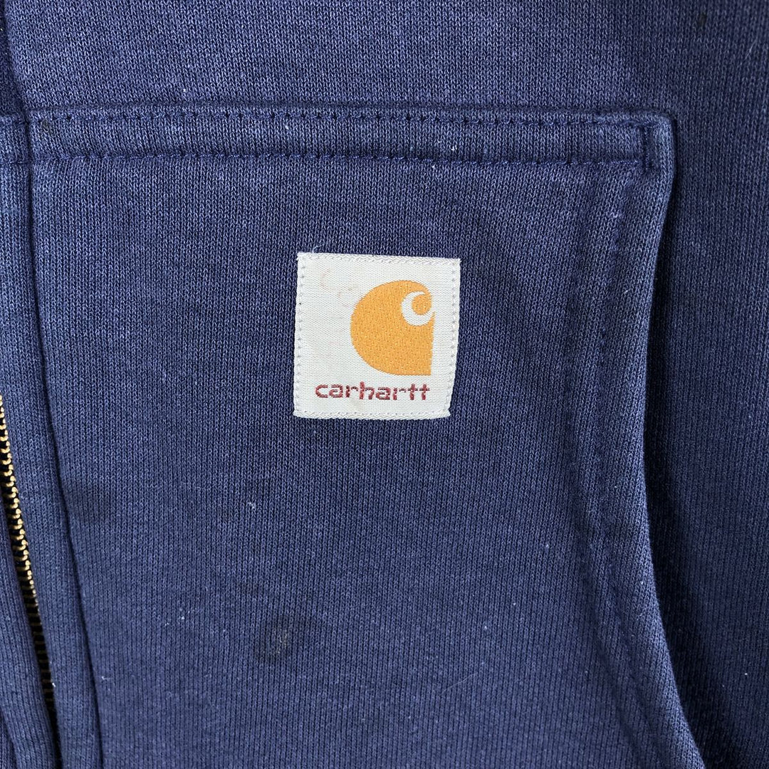 Carhartt Sweat Full Zip Hoodie Men's XXL cotton navy blue type Vintage Second Hand