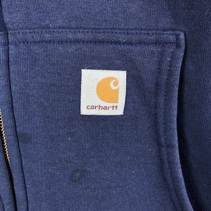 Carhartt Sweat Full Zip Hoodie Men's XXL cotton navy blue type Vintage Second Hand