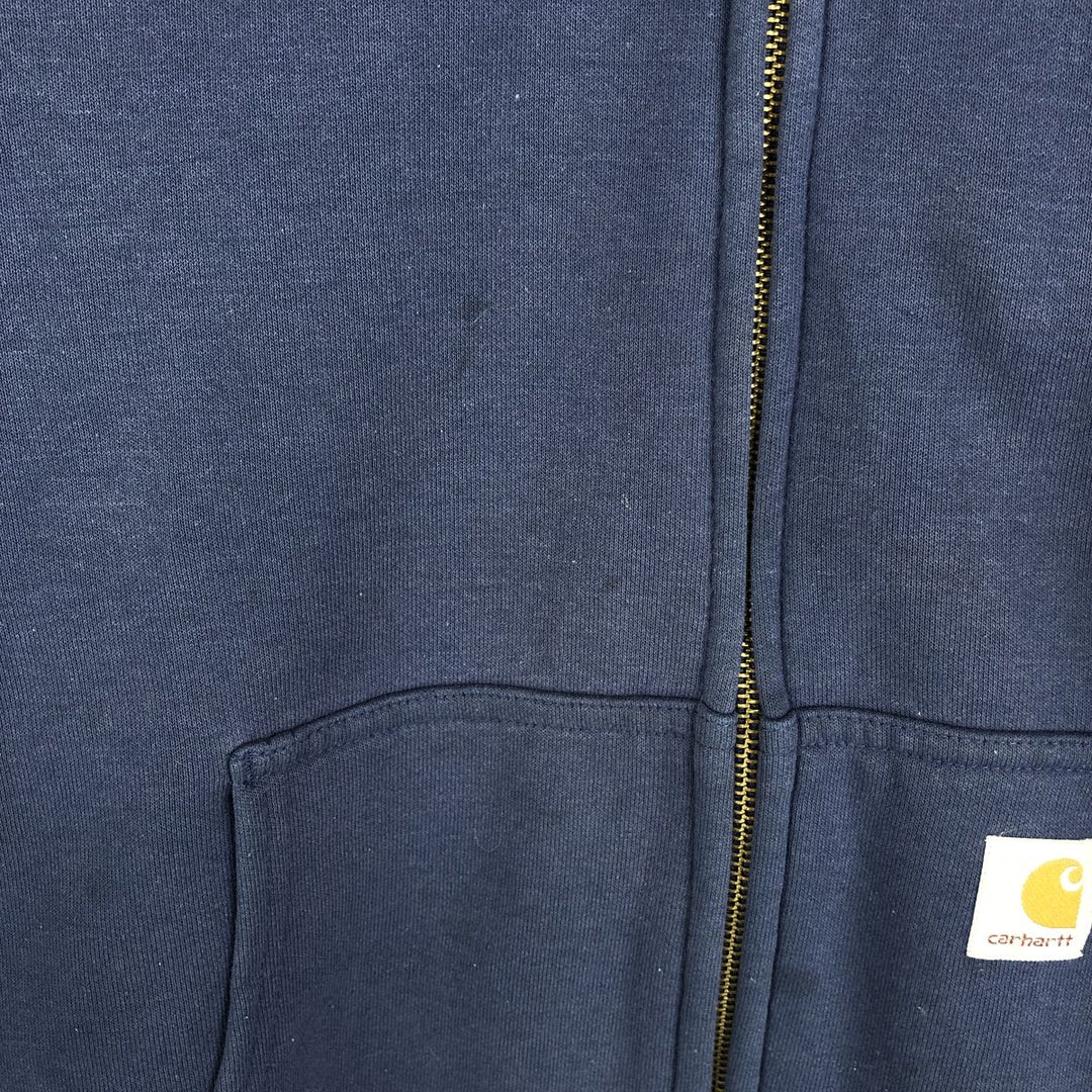 Carhartt Sweat Full Zip Hoodie Men's XXL cotton navy blue type Vintage Second Hand