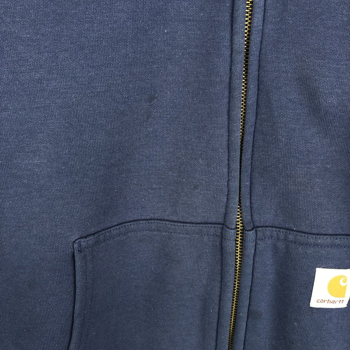Carhartt Sweat Full Zip Hoodie Men's XXL cotton navy blue type Vintage Second Hand