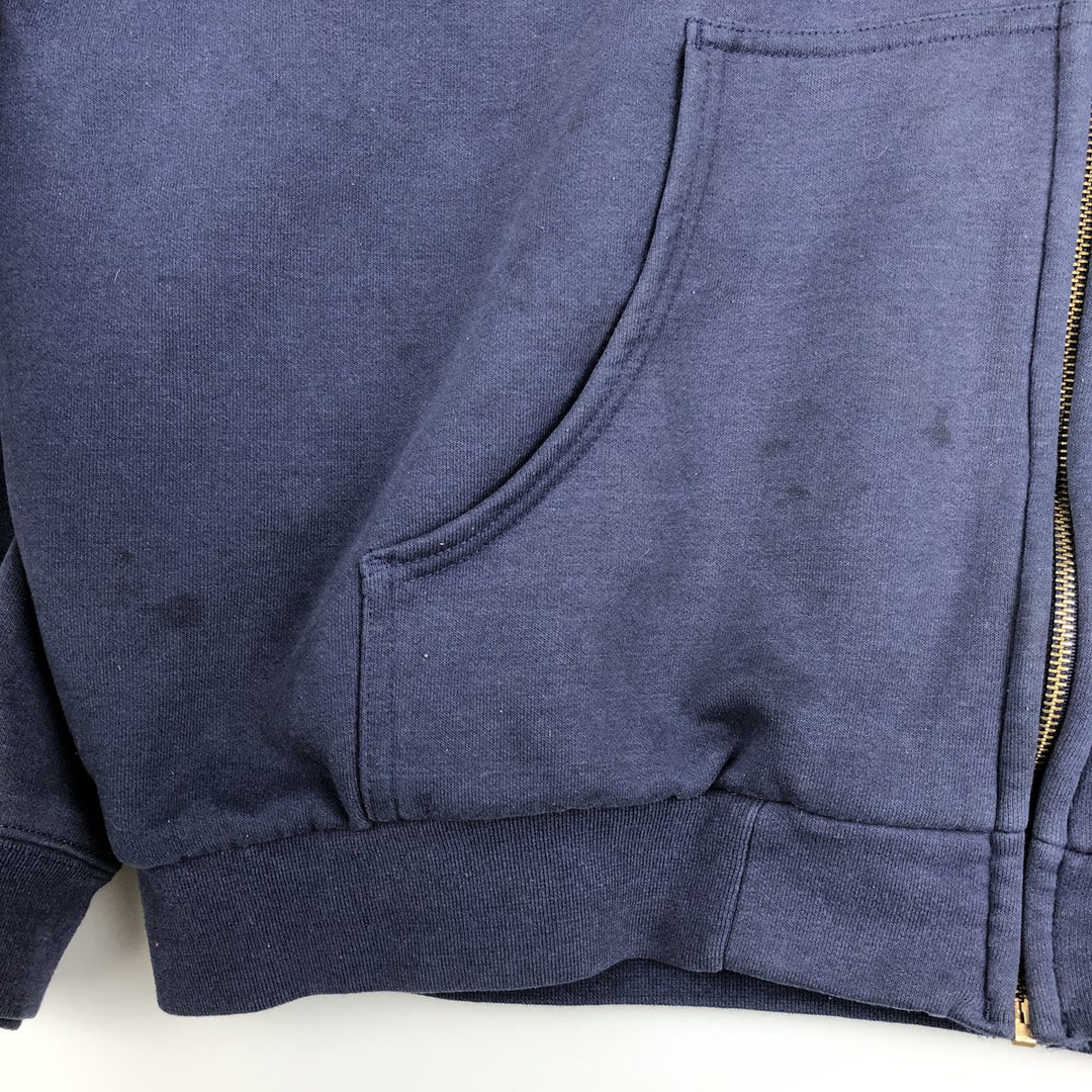 Carhartt Sweat Full Zip Hoodie Men's XXL cotton navy blue type Vintage Second Hand