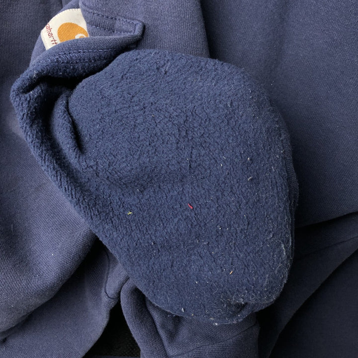 Carhartt Sweat Full Zip Hoodie Men's XXL cotton navy blue type Vintage Second Hand