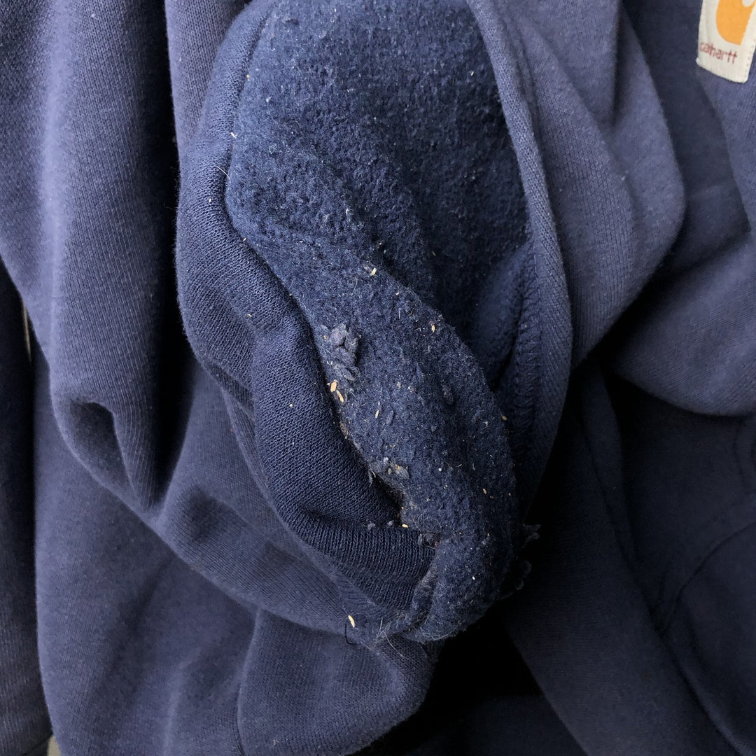 Carhartt Sweat Full Zip Hoodie Men's XXL cotton navy blue type Vintage Second Hand