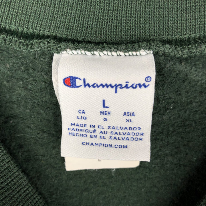 Champion College Sweatshirt, Men's Size L cotton Green type dark green Vintage Second Hand