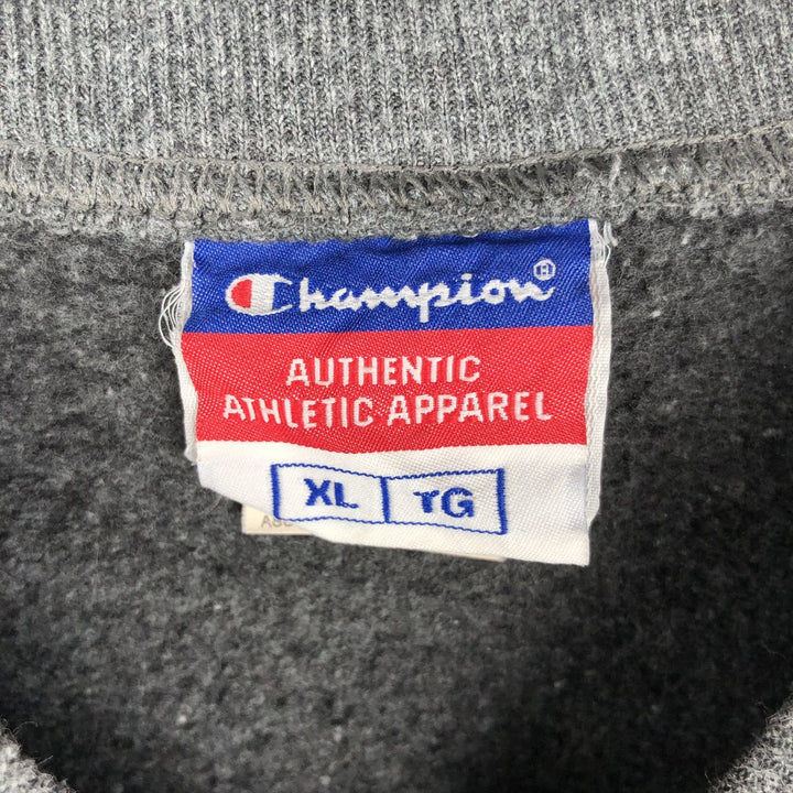 Champion Authentic Athletic Apparel College Sweatshirt, Men's Size XL cotton Charcoal Vintage Second Hand