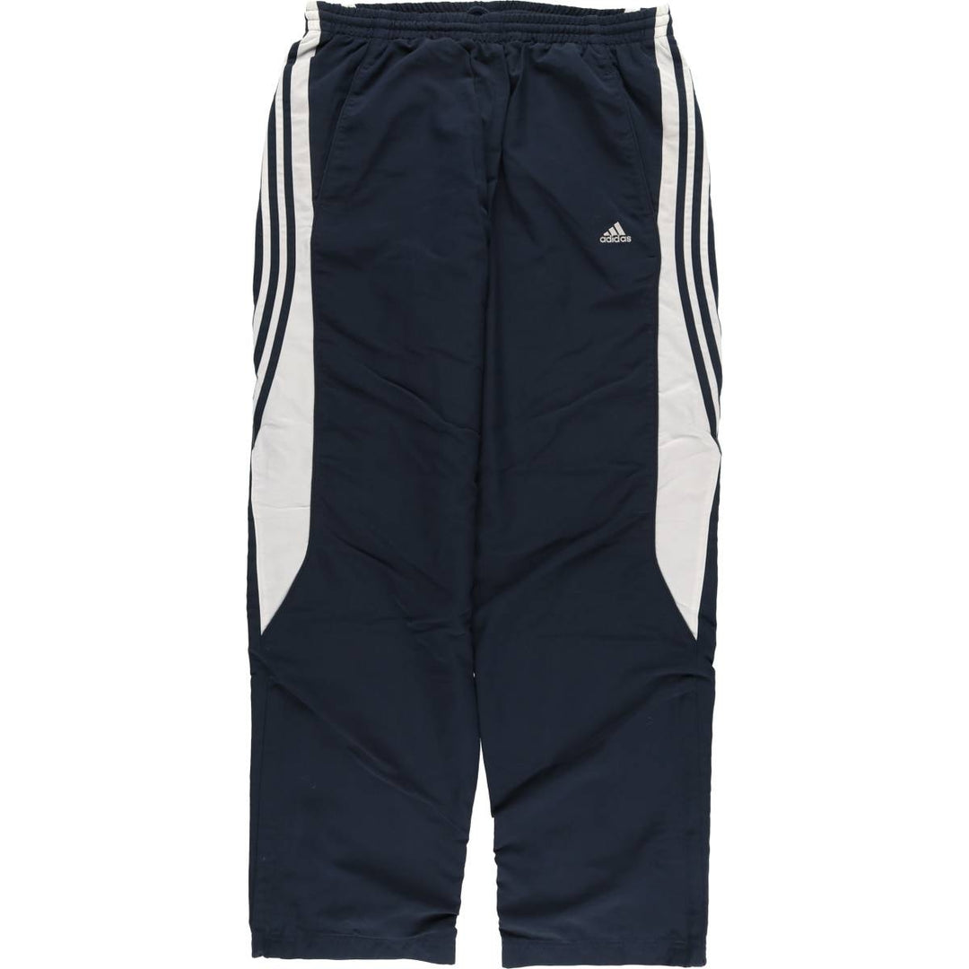 00'S Adidas warm-up pants, nylon pants, rustling pants, men's size L polyester navy blue type Vintage Second Hand