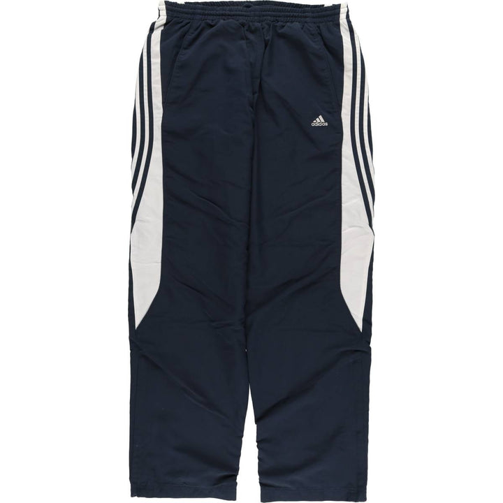 00'S Adidas warm-up pants, nylon pants, rustling pants, men's size L polyester navy blue type Vintage Second Hand