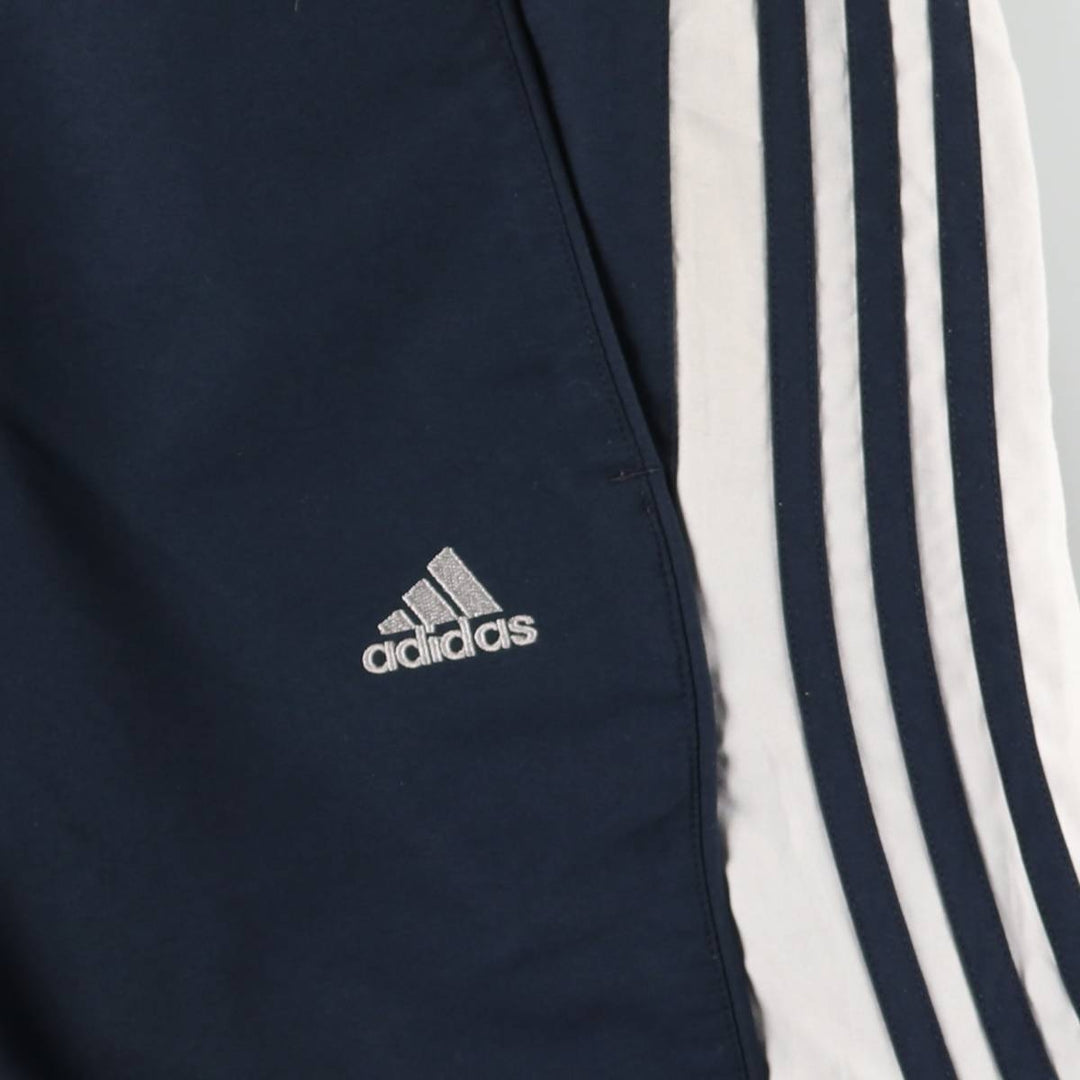 00'S Adidas warm-up pants, nylon pants, rustling pants, men's size L polyester navy blue type Vintage Second Hand