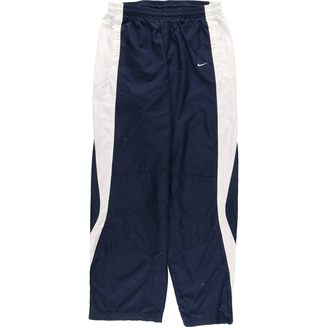 00'S Nike Warm-up Pants, Nylon Pants, Rustling Pants, Men's Size L polyester navy blue type Vintage Second Hand