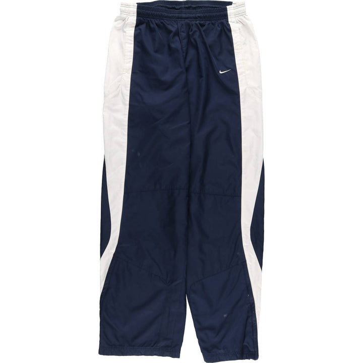 00'S Nike Warm-up Pants, Nylon Pants, Rustling Pants, Men's Size L polyester navy blue type Vintage Second Hand