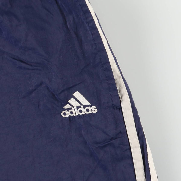 90'S Adidas nylon pants, rustling pants, men's size L, vintage unclear blue type Vintage Second Hand