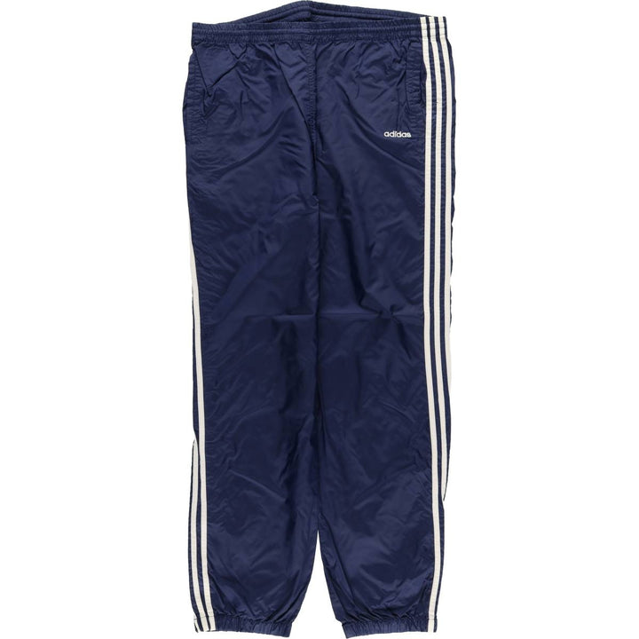 90'S Adidas nylon pants, rustling pants, men's size L, vintage Nylon navy blue type Vintage Second Hand