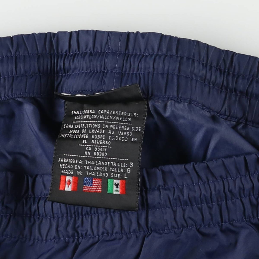90'S Adidas nylon pants, rustling pants, men's size L, vintage Nylon navy blue type Vintage Second Hand