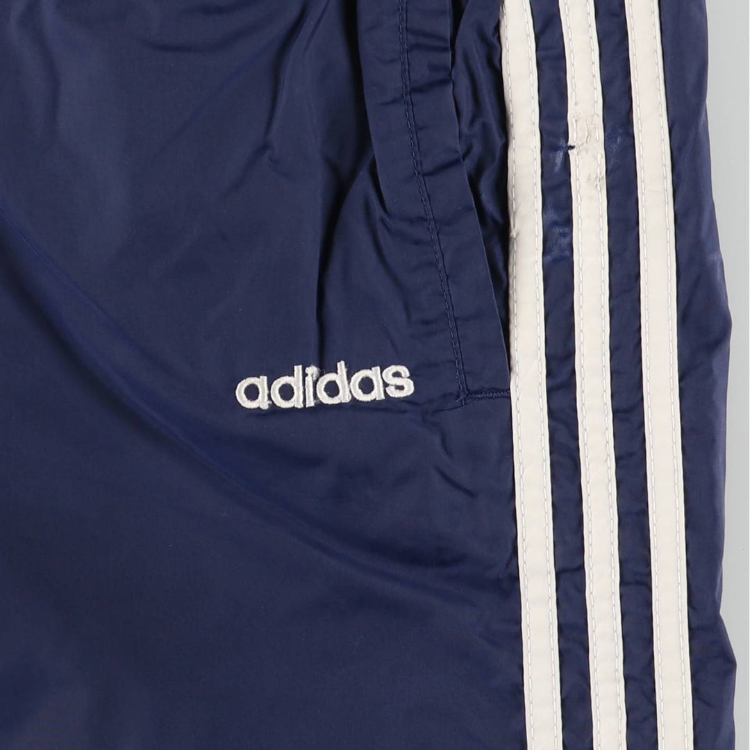 90'S Adidas nylon pants, rustling pants, men's size L, vintage Nylon navy blue type Vintage Second Hand