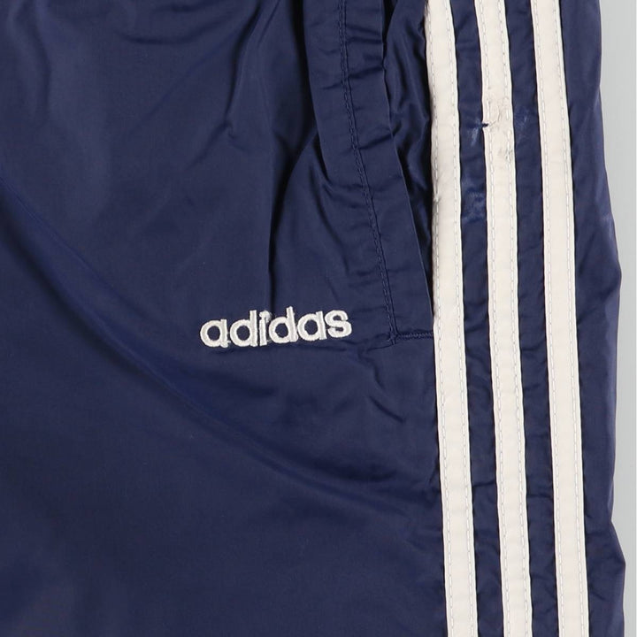 90'S Adidas nylon pants, rustling pants, men's size L, vintage Nylon navy blue type Vintage Second Hand